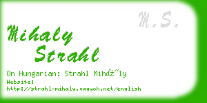 mihaly strahl business card